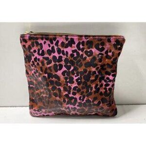 Like New Trina Turk Pony Hair Pink Animal Print Envelope Clutch